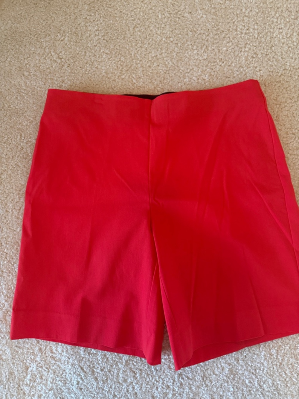 Chico's Bright Red High-Waist Tailored Shorts